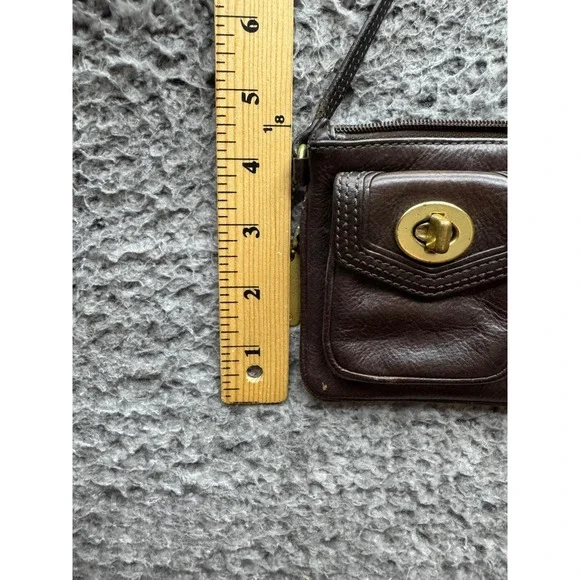 Vintage Coach Legacy Women's Double Turn Lock & Buckle Leather‎ Wristlet Brown